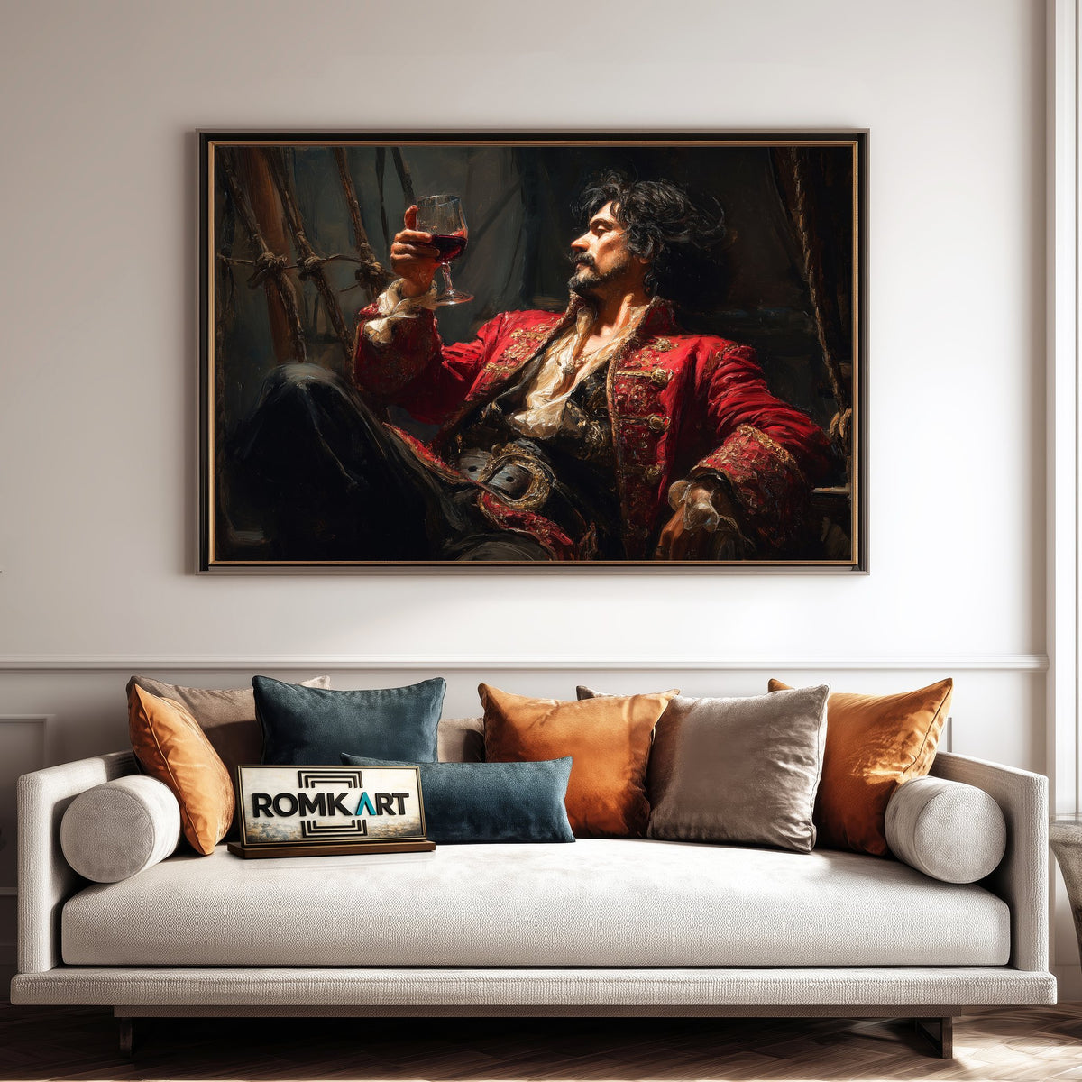 Pirate Captain Drink Wine Oil Painting - image 4
