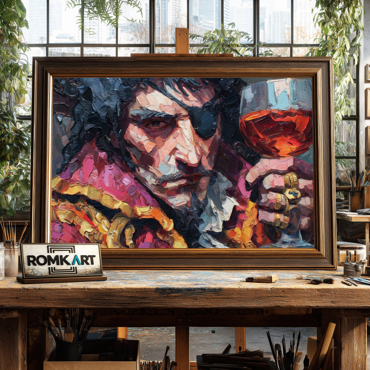 Pirate Captain Impasto Oil Painting - image 2