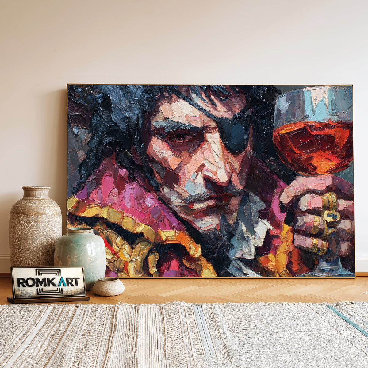 Pirate Captain Impasto Oil Painting - image 3