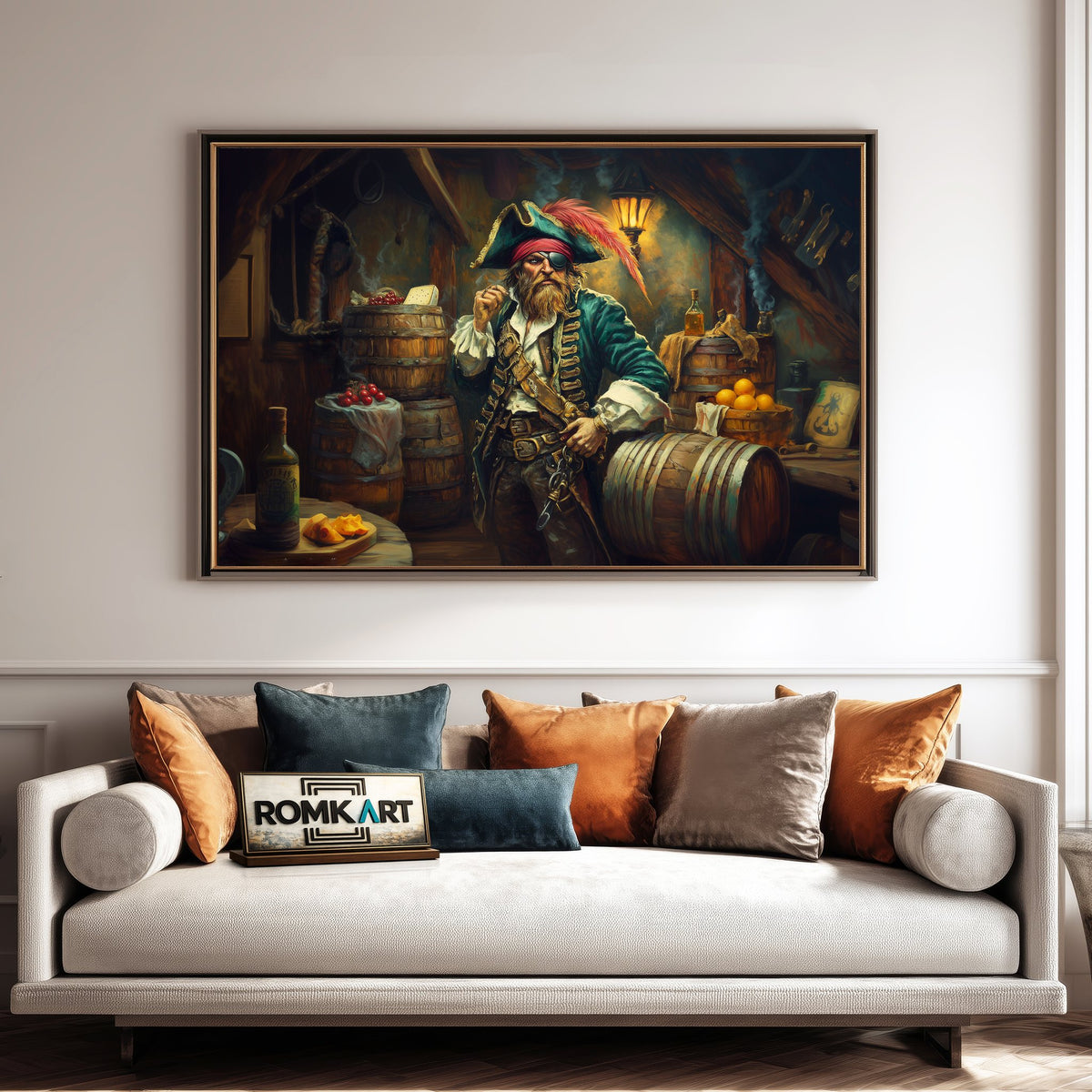 Pirate Captain in Rum Storage Oil Painting - image 4