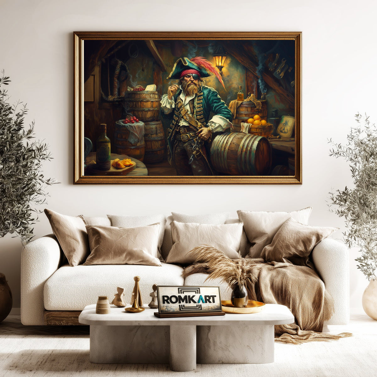 Pirate Captain in Rum Storage Oil Painting - image 5