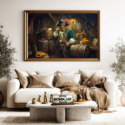Pirate Captain in Rum Storage Oil Painting - image 5