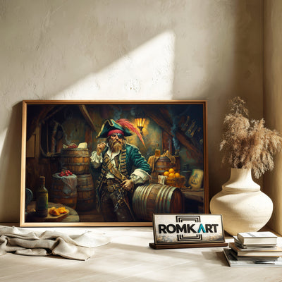 Pirate Captain in Rum Storage Oil Painting - image 6