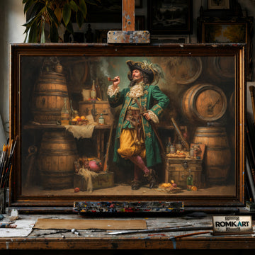 Pirate Captain hand-painted oil painting on canvas