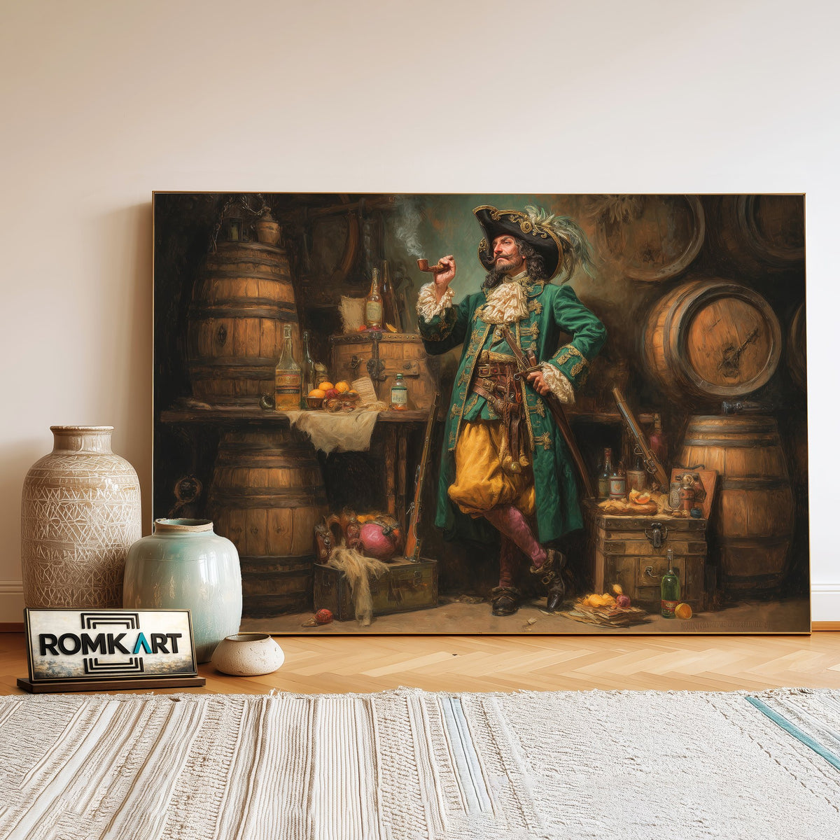 Pirate Captain Oil Painting - image 3