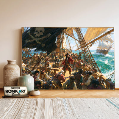 Pirate Ship in Battle Oil Painting - image 3