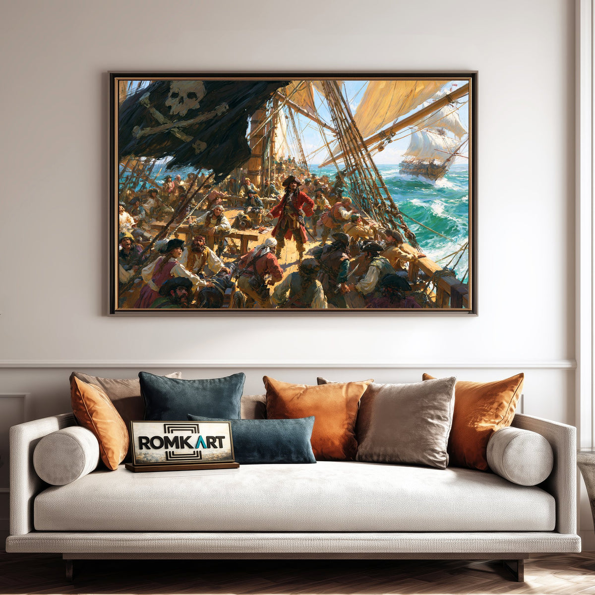 Pirate Ship in Battle Oil Painting - image 4