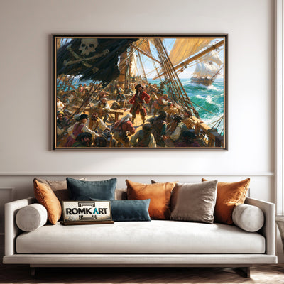 Pirate Ship in Battle Oil Painting - image 4
