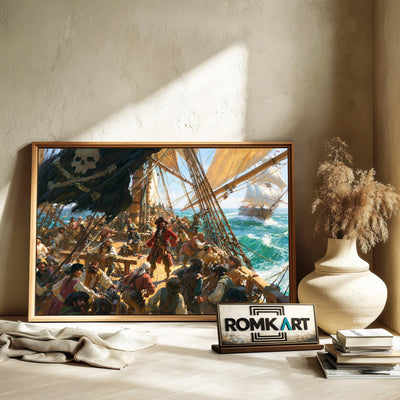 Pirate Ship in Battle Oil Painting - image 6