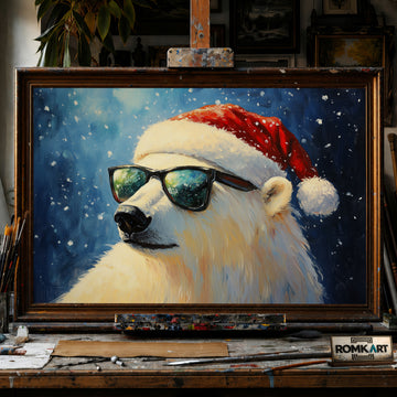 Polar Bear hand-painted oil painting on canvas