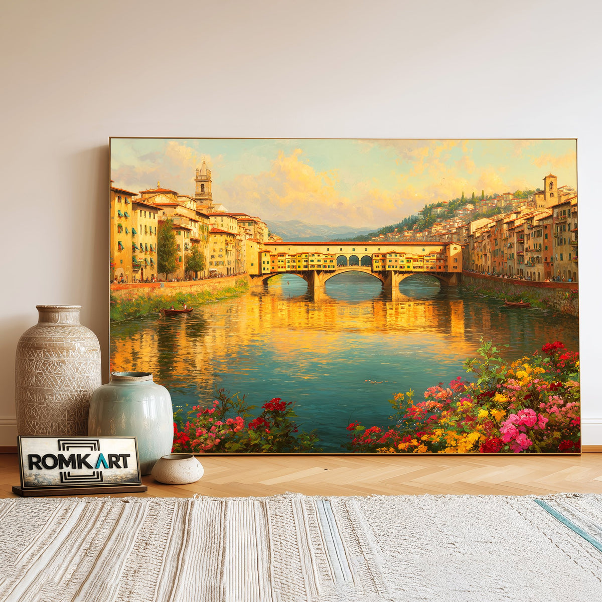 Ponte Vecchio Florence Bridge Oil Painting - image 3