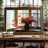 Poppies By The Window Oil Painting - image 2