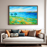 Post Impressionist Bright Breezy Lakeside Oil Painting - image 4