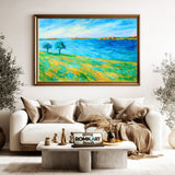 Post Impressionist Bright Breezy Lakeside Oil Painting - image 5