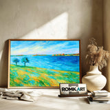 Post Impressionist Bright Breezy Lakeside Oil Painting - image 6
