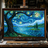 Post Impressionist dream landscape - Hand-Painted Oil Painting - View 1