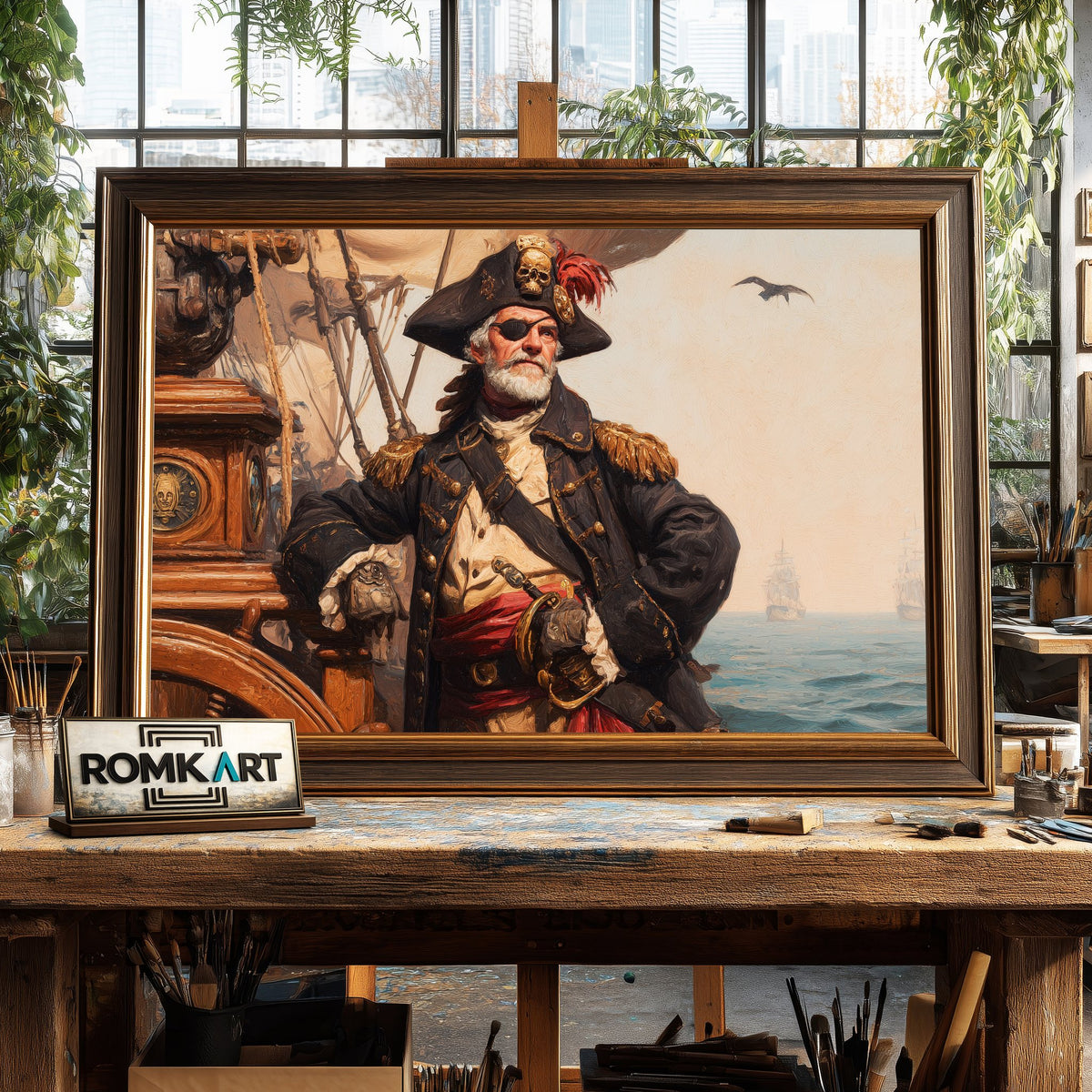 Power Pirate Captain Oil Painting - image 2