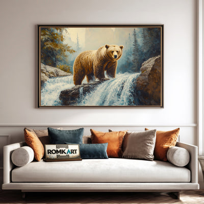 Powerful Brown Bear Wildlife Oil Painting - image 4