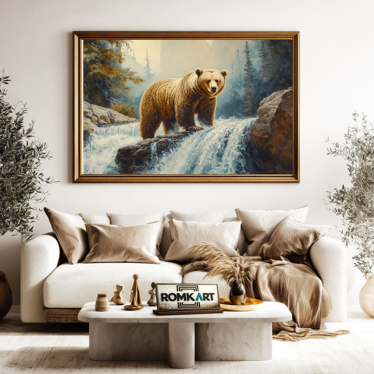 Powerful Brown Bear Wildlife Oil Painting - image 5