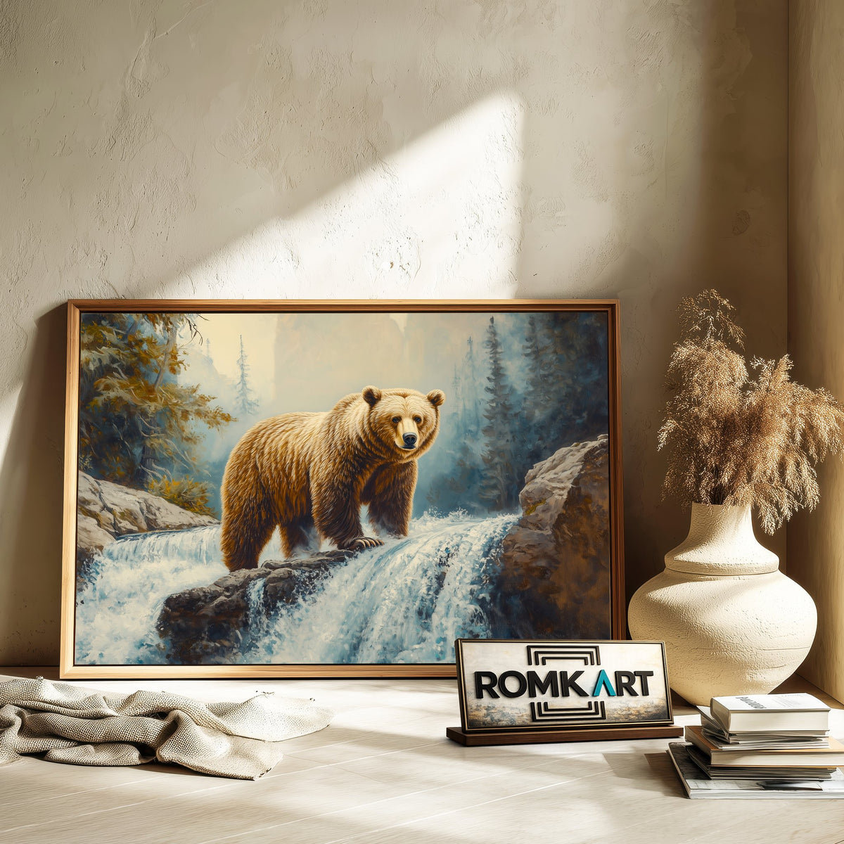 Powerful Brown Bear Wildlife Oil Painting - image 6