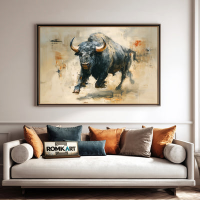 Powerful Buffalo Toro Oil Painting - image 4