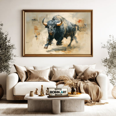 Powerful Buffalo Toro Oil Painting - image 5