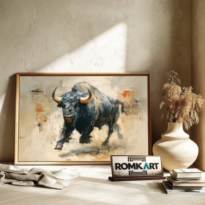 Powerful Buffalo Toro Oil Painting - image 6