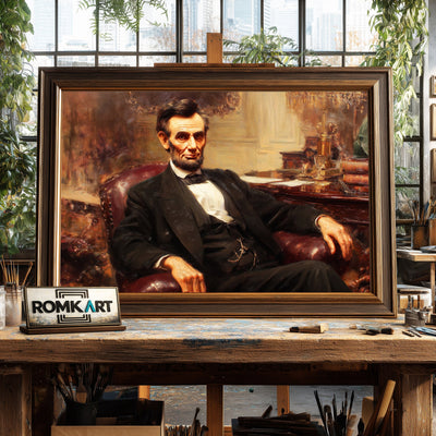 President Abraham Lincoln Presidential Portrait Oil Painting - image 2