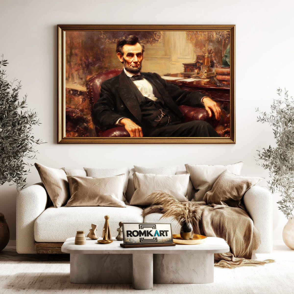 President Abraham Lincoln Presidential Portrait Oil Painting - image 5