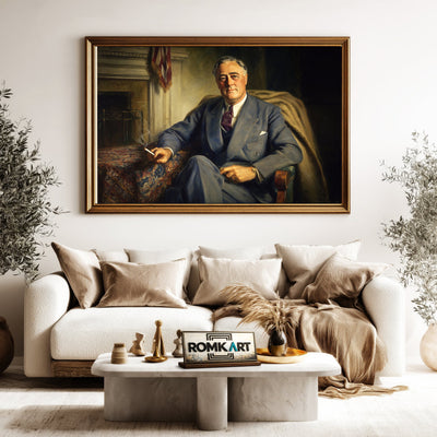 President Franklin D. Roosevelt Presidential Portrait Oil Painting - image 5