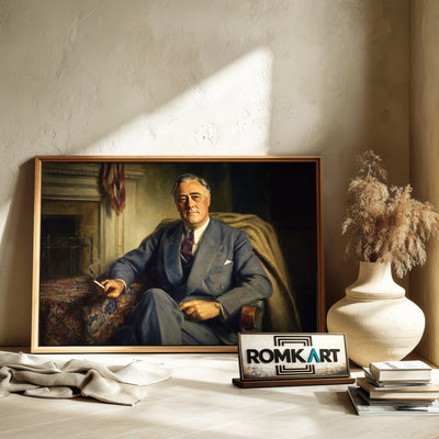 President Franklin D. Roosevelt Presidential Portrait Oil Painting - image 6