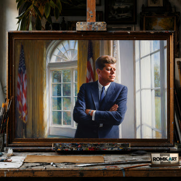President John F. Kennedy hand-painted oil painting on canvas