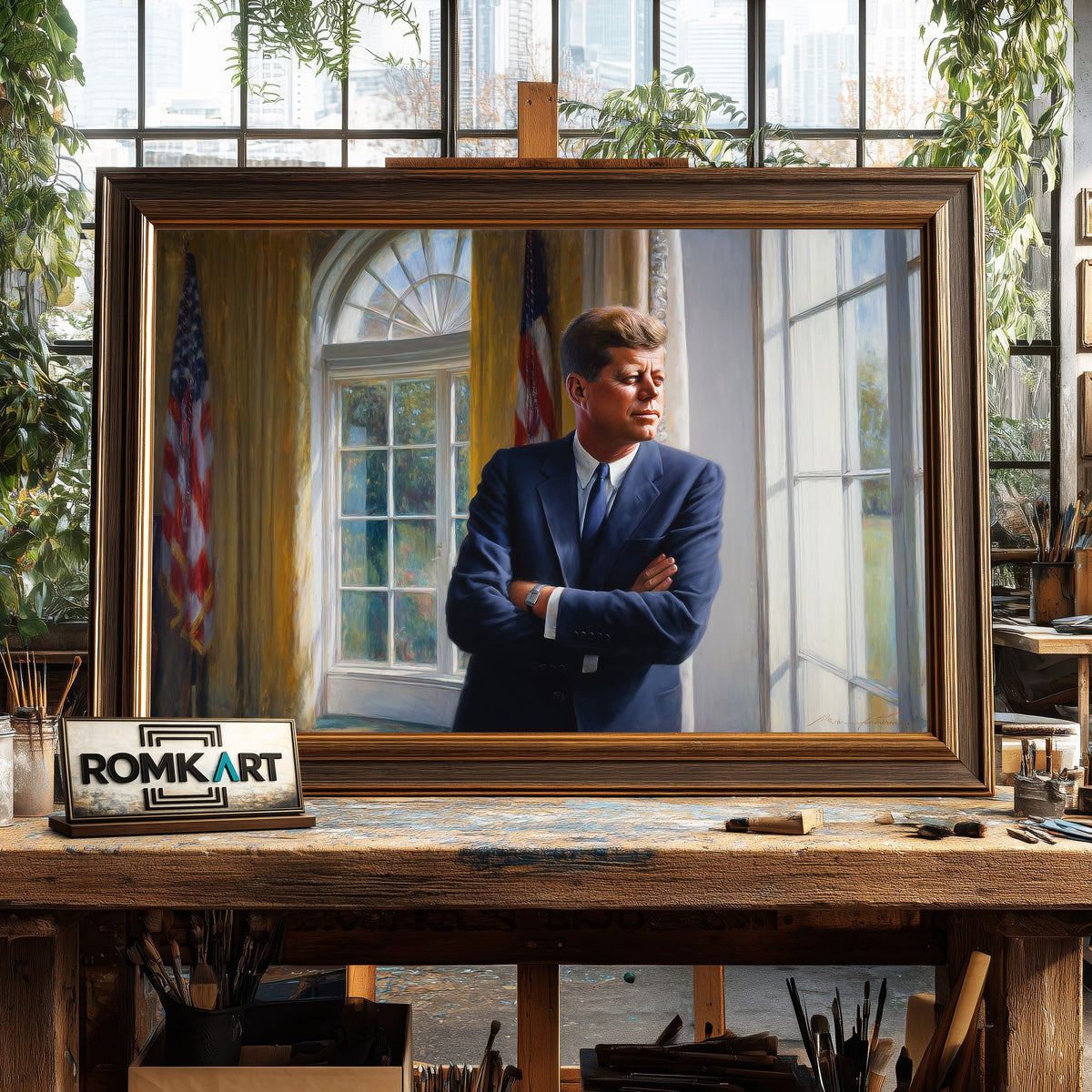 President John F. Kennedy Presidential Portrait Oil Painting - image 2