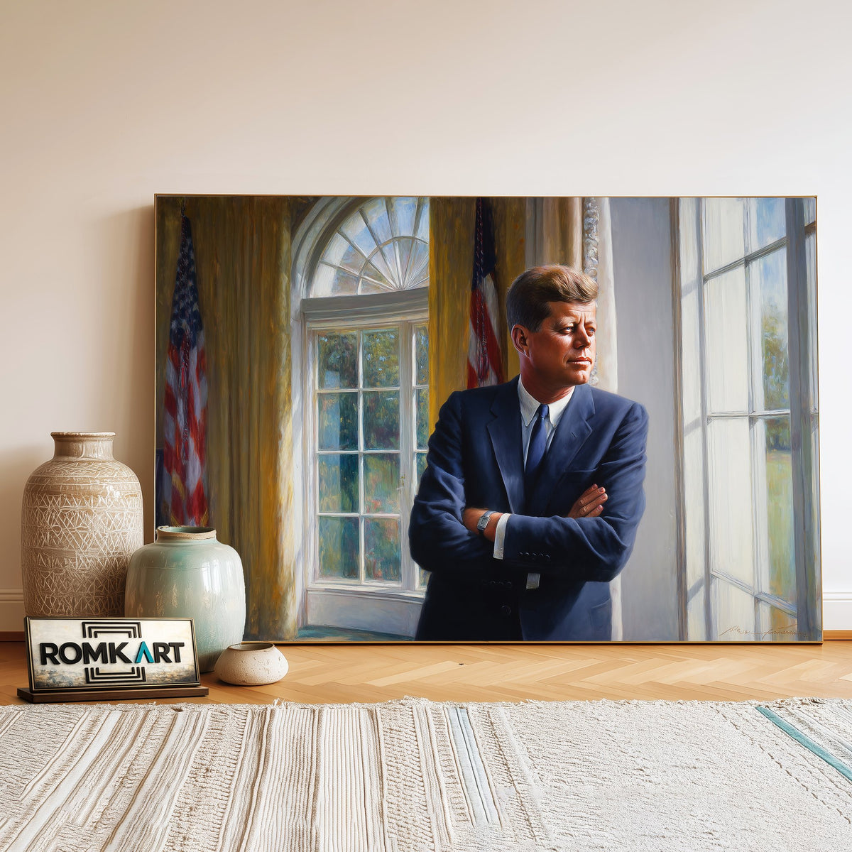 President John F. Kennedy Presidential Portrait Oil Painting - image 3