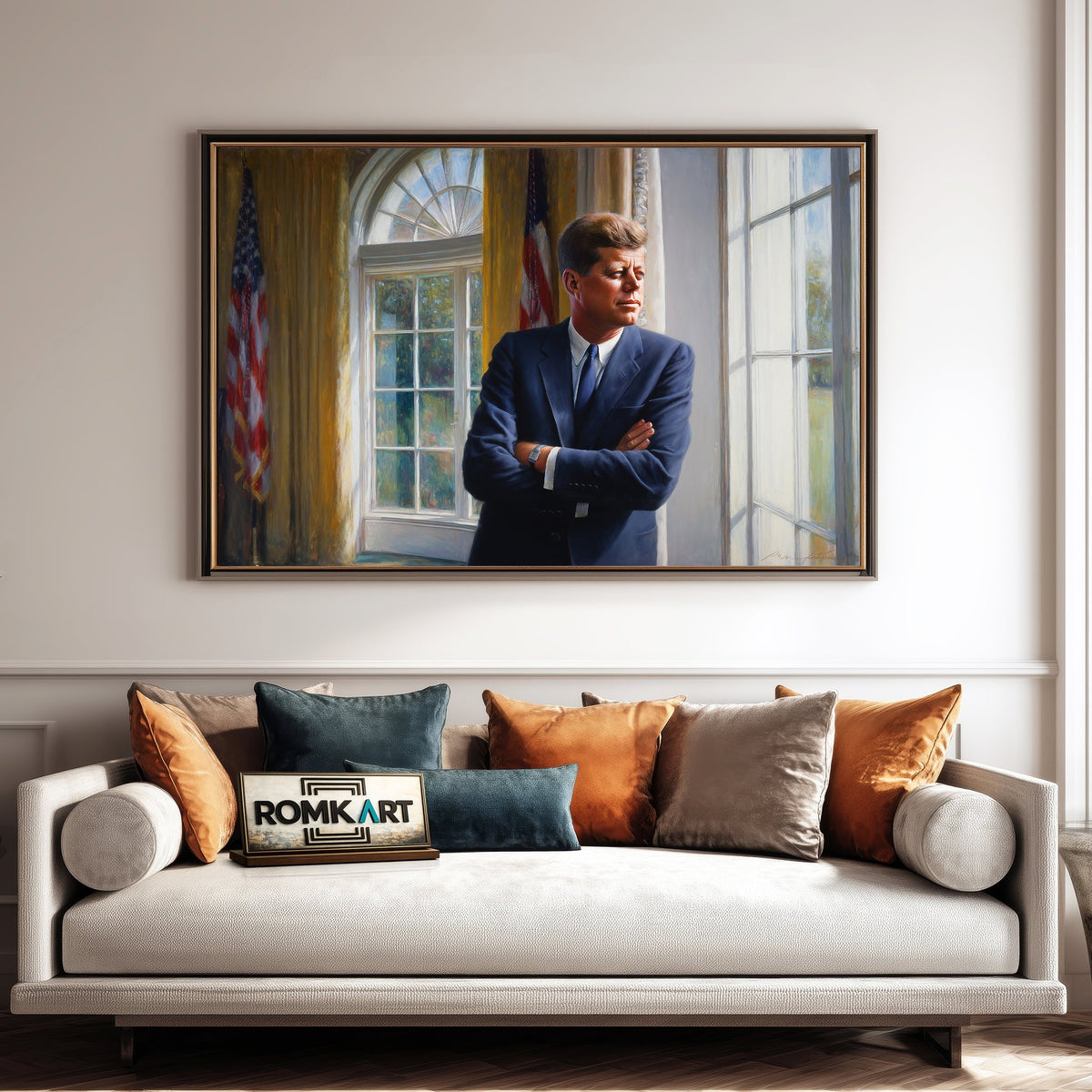 President John F. Kennedy Presidential Portrait Oil Painting - image 4