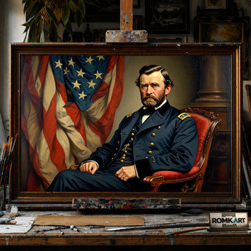 President Ulysses S Grant hand-painted oil painting on canvas
