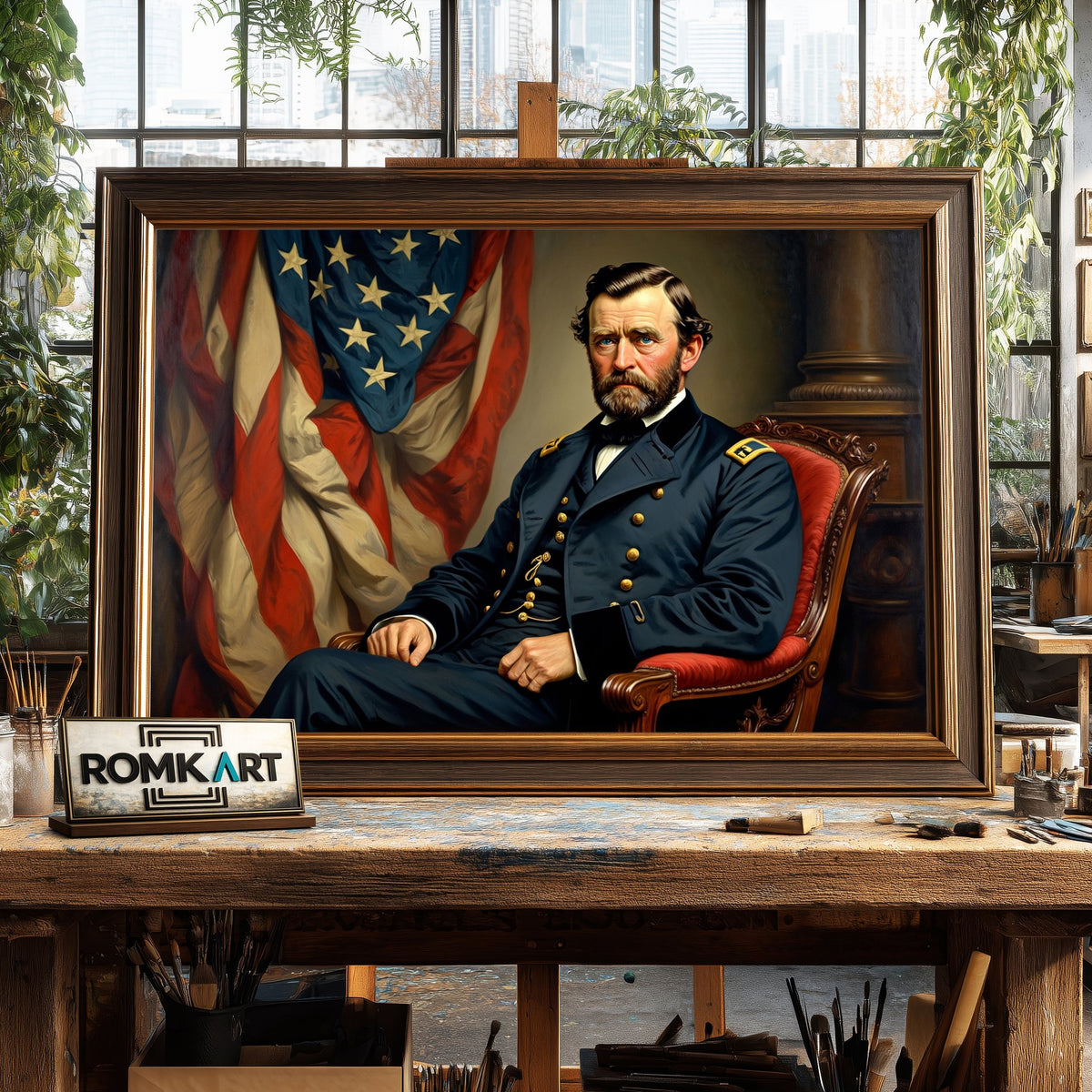 President Ulysses S Grant Presidential Portrait Oil Painting - image 2