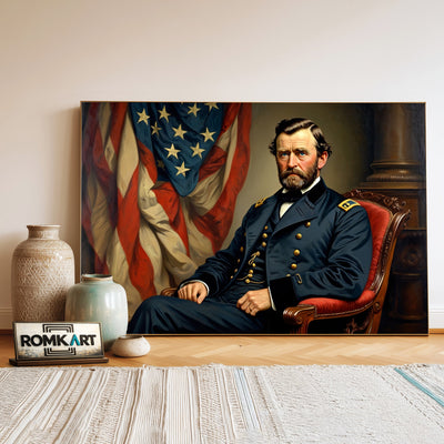 President Ulysses S Grant Presidential Portrait Oil Painting - image 3