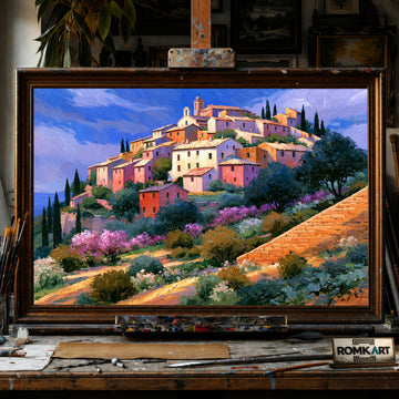 Provence Village hand-painted oil painting on canvas