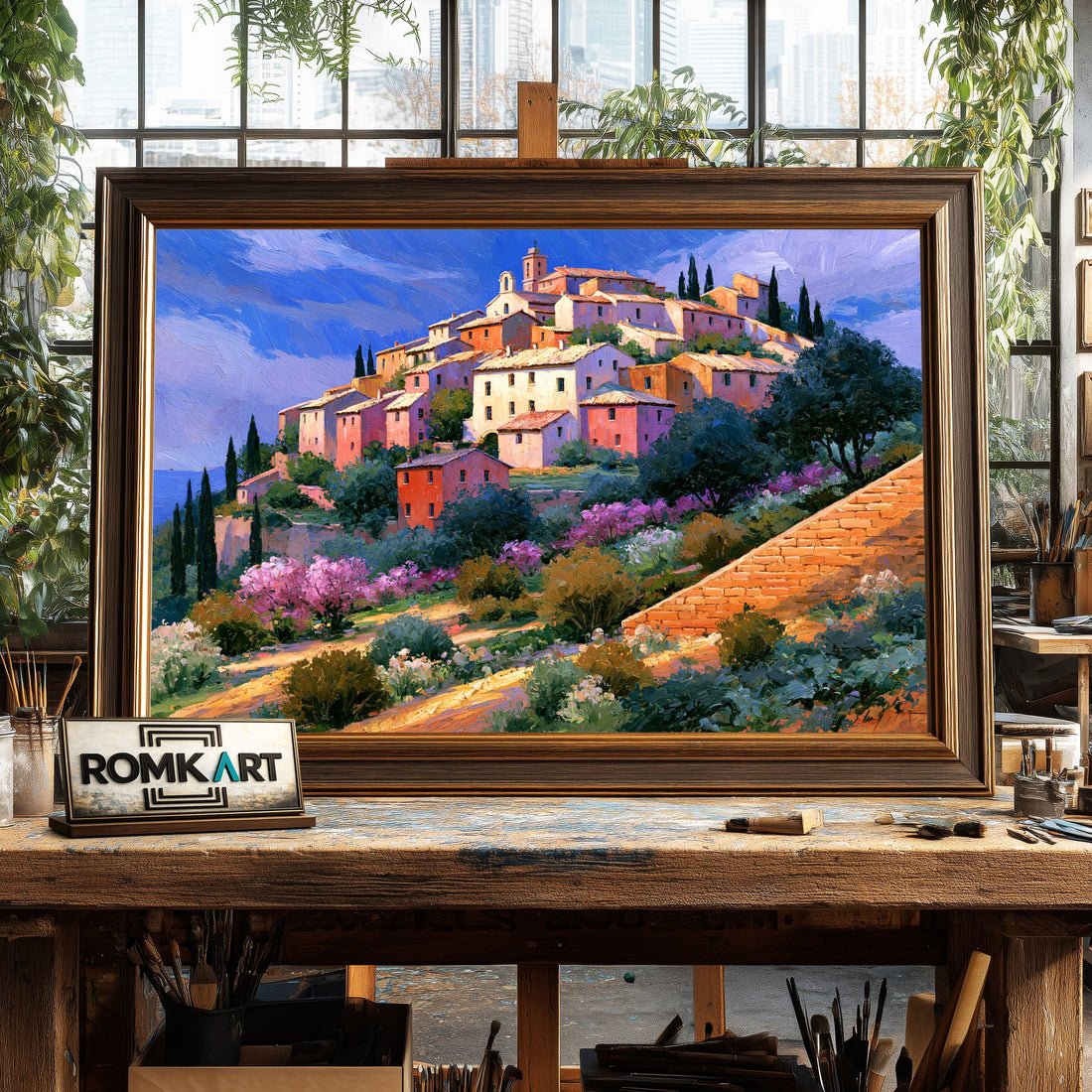 Provence Village hand-painted oil painting on canvas