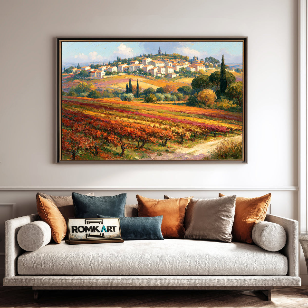 Provence Vineyard Countryside Oil Painting - image 4