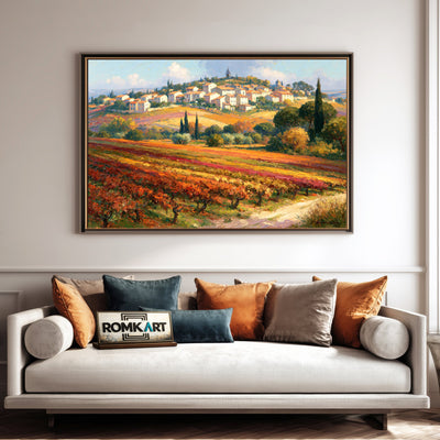 Provence Vineyard Countryside Oil Painting - image 4