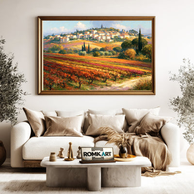 Provence Vineyard Countryside Oil Painting - image 5