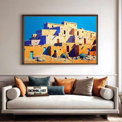 Pueblo Town Oil Painting - image 4