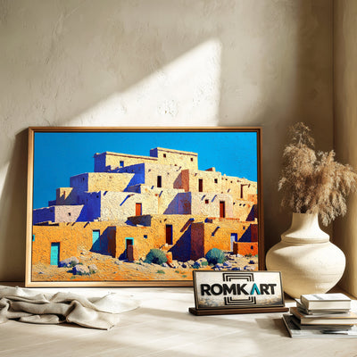 Pueblo Town Oil Painting - image 6