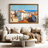Quaint Coastal Village Oil Painting - image 5