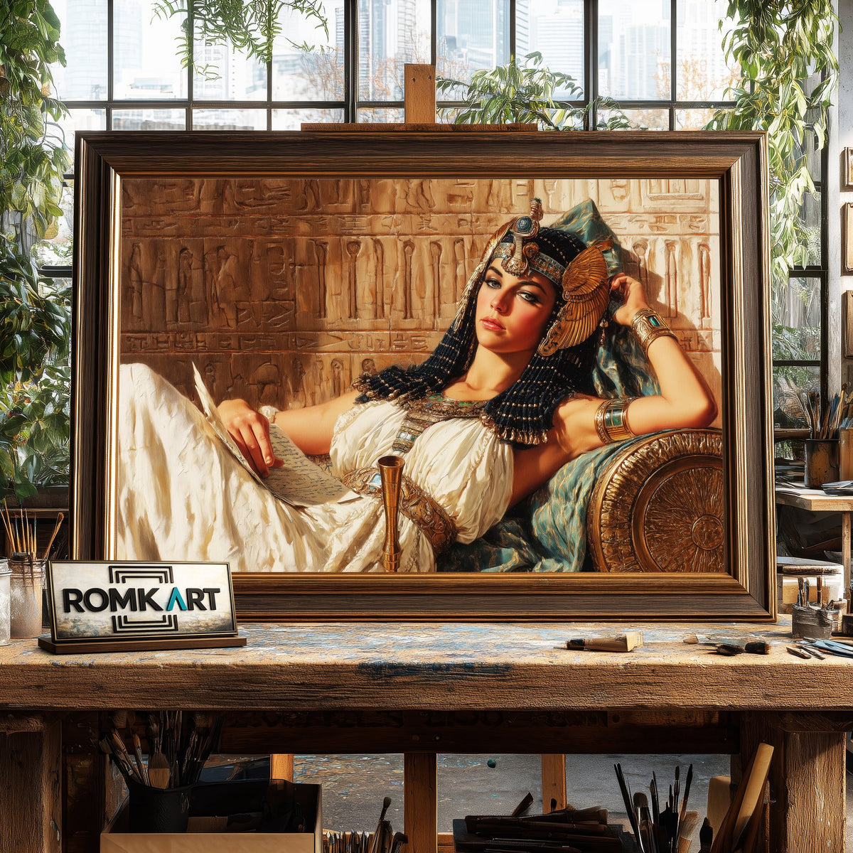 Queen Cleopatra Historical Oil Painting - image 2