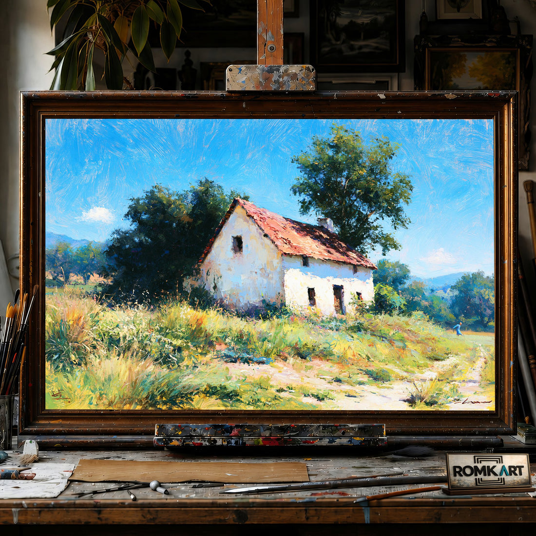 Quiet Abandoned Country House - Hand-Painted Oil Painting - View 1