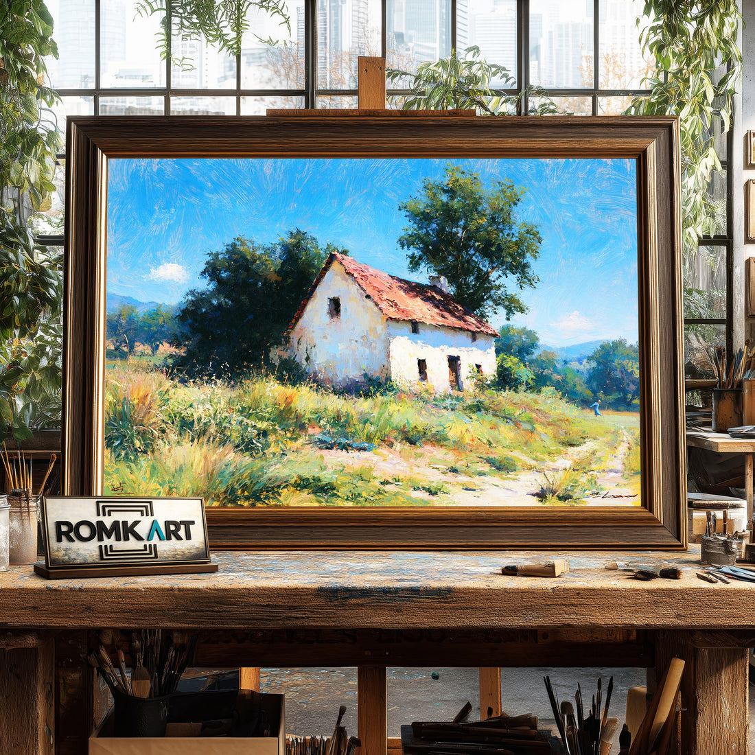 Quiet Abandoned Country House - Hand-Painted Oil Painting - View 1