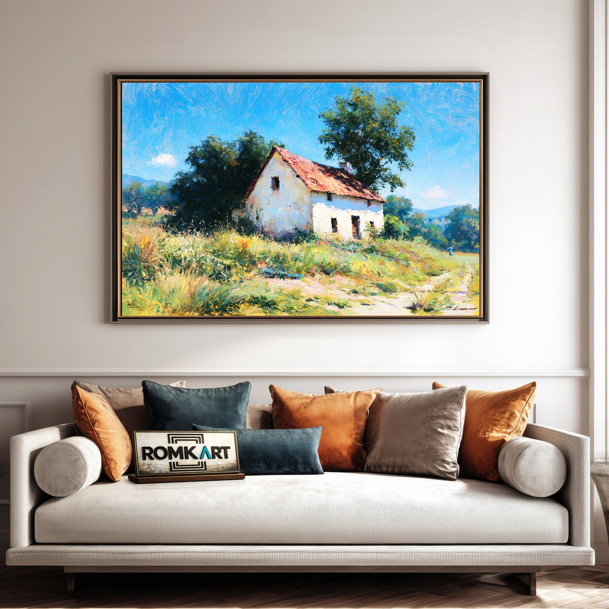 Quiet Abandoned Country House Oil Painting - image 4